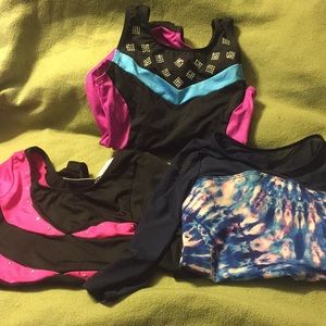 Lot of gymnastics leotards